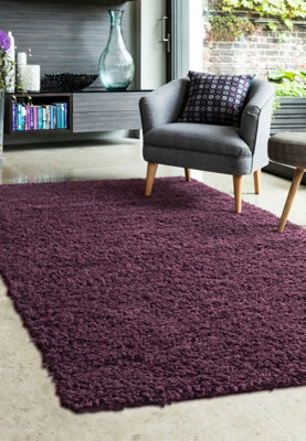 Melrose Venus Shaggy Plum High Pile Large Area Rug 140/200Cm - image 1
