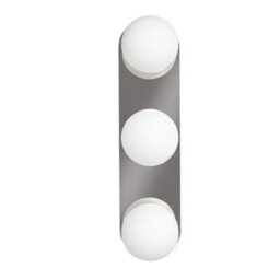Valuelights Orbital Brushed Chrome 3 Way Opal Glass Ip44 Bathroom Flush Wall Ceiling Light - thumbnail 1