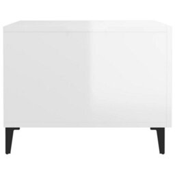 Berkfield Coffee Table With Metal Legs High Gloss White 50X50X40 Cm - thumbnail 7
