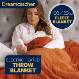 Dreamcatcher Deluxe Terracotta Electric Throw Heated Double Over Blanket Soft Fleece  9 Heat & 12 Timer Settings - thumbnail 2