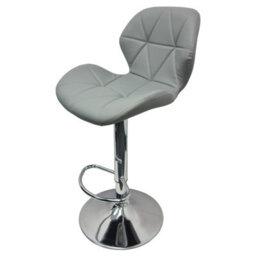 Neel Blue Swivel Bar Stool, Adjustable Height Faux Leather Breakfast Modern Chair, Grey - thumbnail 4
