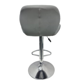 Neel Blue Swivel Bar Stool, Adjustable Height Faux Leather Breakfast Modern Chair, Grey - thumbnail 3