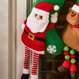 Dibor Set Of 2 Traditional Christmas Character Hanging Legs Stocking Children Stocking Gift Bag - thumbnail 2