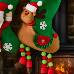 Dibor Set Of 2 Traditional Christmas Character Hanging Legs Stocking Children Stocking Gift Bag - thumbnail 3