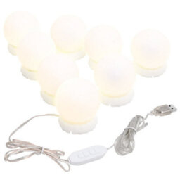 Berkfield Wall Mirror With Led Lights Round Glass - thumbnail 8