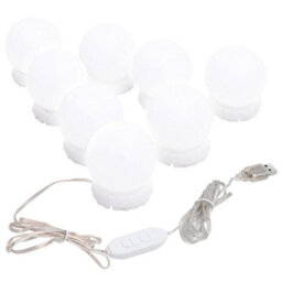 Berkfield Wall Mirror With Led Lights Round Glass - thumbnail 9