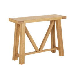 The Furniture Market Marbury Oak Small Trestle Console Hall Table - thumbnail 5