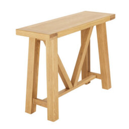 The Furniture Market Marbury Oak Small Trestle Console Hall Table - thumbnail 8