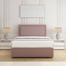 Bsspoke Ella Divan Bed Set In Pink Plush Velvet 24Inch Headboard & 2 Drawers Same Side No Mattress In 3Ft 4Ft 4Ft6 5Ft 6Ft - thumbnail 3