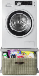 Statement Furniture Tetbury Washing Machine Stand With Storage Basket, Dryer Pedestal - Dove Grey - thumbnail 6