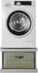 Statement Furniture Tetbury Washing Machine Stand With Storage Basket, Dryer Pedestal - Dove Grey - thumbnail 4