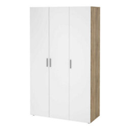 Wyld Haus Daejeon 3-Door Wardrobe In White And Natural Oak Effect - thumbnail 5