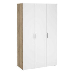 Wyld Haus Daejeon 3-Door Wardrobe In White And Natural Oak Effect - thumbnail 3