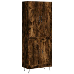Berkfield Elegant Highboard Smoked Oak 69.5X34X180 Cm Engineered Wood - thumbnail 1