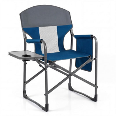 Gainoom Folding Camping Chair Navy Oversized Padded Portable Directors Chair Outdoor Heavy Duty Beach Chair With Cup Holder - image 1