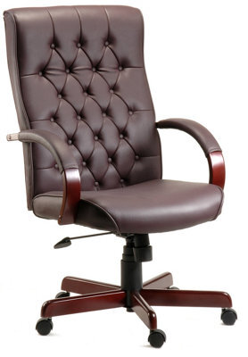 Teknik Warwick Bonded Leather Faced Reclining Executive Office Swivel Chair Burgundy - image 1