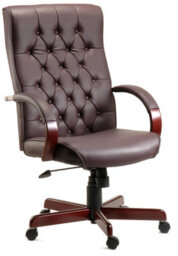 Teknik Warwick Bonded Leather Faced  Reclining Executive Office Swivel Chair Burgundy
