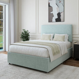Bedmaster Duck Egg Linen 2 Drawer Divan Base And Plain Headboard King Size - thumbnail 3