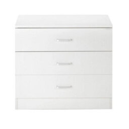 3 Drawers Nightstand Wooden Chest Of Drawers Bedroom Furniture White Modern - thumbnail 5