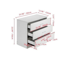 3 Drawers Nightstand Wooden Chest Of Drawers Bedroom Furniture White Modern - thumbnail 2