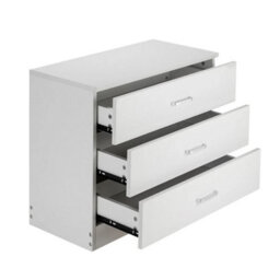 3 Drawers Nightstand Wooden Chest Of Drawers Bedroom Furniture White Modern - thumbnail 6