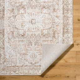 Livabliss Lillian-Washable Taupe Brown Traditional Vintage Boho Living Dining Rug 66 X 115 Cm Easy Care, Non Shedding - thumbnail 3