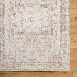 Livabliss Lillian-Washable Taupe Brown Traditional Vintage Boho Living Dining Rug 66 X 115 Cm Easy Care, Non Shedding - thumbnail 6