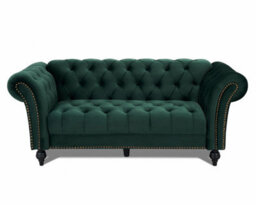Home Detail Mayfair Velvet Fabric 3 Seater Sofa, Green - thumbnail 2