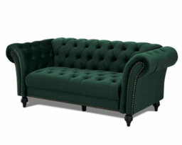 Home Detail Mayfair Velvet Fabric 3 Seater Sofa, Green - thumbnail 3