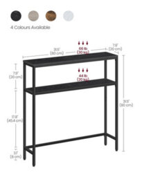 LEDREM Console Table For Hallway, 2-Tier Slim Sofa Table, 20 X 80 X 80 Cm, Hallway Table With 2 Shelves, For Living Room, Bedroom - thumbnail 8