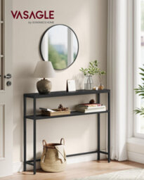 LEDREM Console Table For Hallway, 2-Tier Slim Sofa Table, 20 X 80 X 80 Cm, Hallway Table With 2 Shelves, For Living Room, Bedroom - thumbnail 1