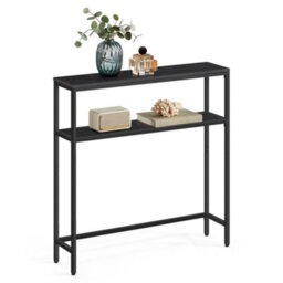 LEDREM Console Table For Hallway, 2-Tier Slim Sofa Table, 20 X 80 X 80 Cm, Hallway Table With 2 Shelves, For Living Room, Bedroom - thumbnail 3