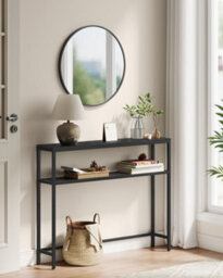 LEDREM Console Table For Hallway, 2-Tier Slim Sofa Table, 20 X 80 X 80 Cm, Hallway Table With 2 Shelves, For Living Room, Bedroom - thumbnail 4