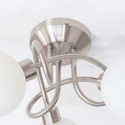 Valuelights Velika Chrome 3 Way Flush Ceiling Light With White Frosted Glass Lampshades - Led Bulbs Included - thumbnail 2