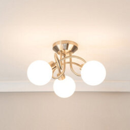 Valuelights Velika Chrome 3 Way Flush Ceiling Light With White Frosted Glass Lampshades - Led Bulbs Included - thumbnail 5