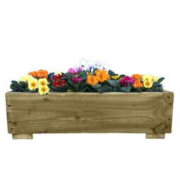 Ruby UK Ruby Handmade Rustic Wooden Planter Sawn Timber Garden Plant Box 0.9M Long X 0.2M Wide X 2 Boards High