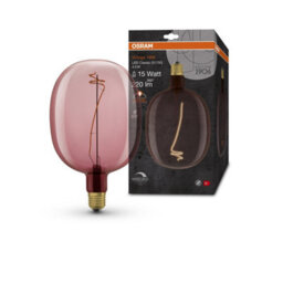 Osram Vintage 1906 Ballon 15 Filament Led Lamp 4.5W 816 Pink E27 220Lm Dimmable - thumbnail 3