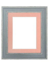 Frames By Post Scandi Distressed Blue Frame With Pink Mount For Image Size 10 X 4 Inch