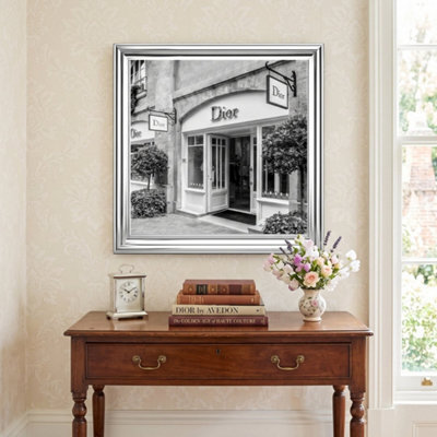 Home Luxe Interiors Dior Fashion Silver Step Frame 40X40Cm Luxury Wall Art Home Decor Room - image 1