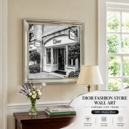 Home Luxe Interiors Dior Fashion Silver Step Frame 40X40Cm Luxury Wall Art Home Decor Room - thumbnail 6