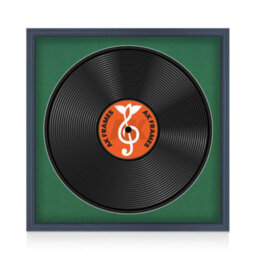 "16X16"" Dark Grey Step Vinyl Record Frame With Emerald Mount For 12 Inch Lp Disc - Ak Frames" - thumbnail 1