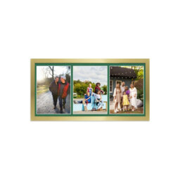 AK Frames 16X8 Dark Grey Sleek Multi Photo Frame With Emerald Mount - Holds 3 Apertures (3X) 7X5 Photos