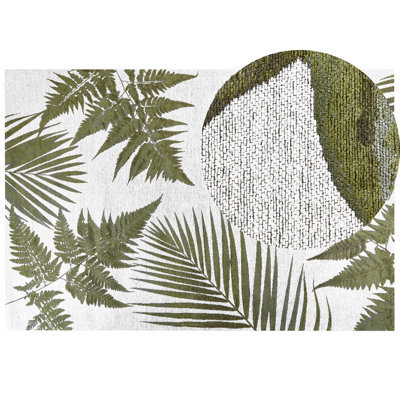 Beliani Rug Barzah Green 200 X 300 Cm Cotton - image 1