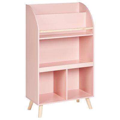 Beliani 3 Tier Bookcase Liloet 102 Cm Pastel Pink - image 1
