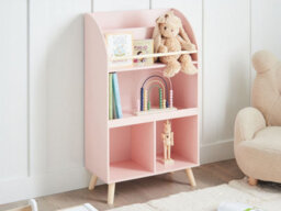 Beliani 3 Tier Bookcase Liloet 102 Cm Pastel Pink - thumbnail 2