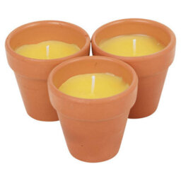 Urbn-Living Set Of 3 Citronella Scented Candles Terracotta Pots - thumbnail 8