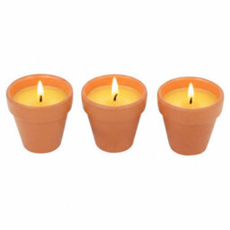 Urbn-Living Set Of 3 Citronella Scented Candles Terracotta Pots - thumbnail 9