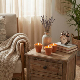 Urbn-Living Set Of 3 Citronella Scented Candles Terracotta Pots - thumbnail 6
