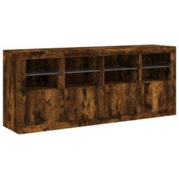 Berkfield Sideboard With Led Lights Smoked Oak 163X37X67 Cm - thumbnail 5