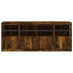 Berkfield Sideboard With Led Lights Smoked Oak 163X37X67 Cm - thumbnail 6